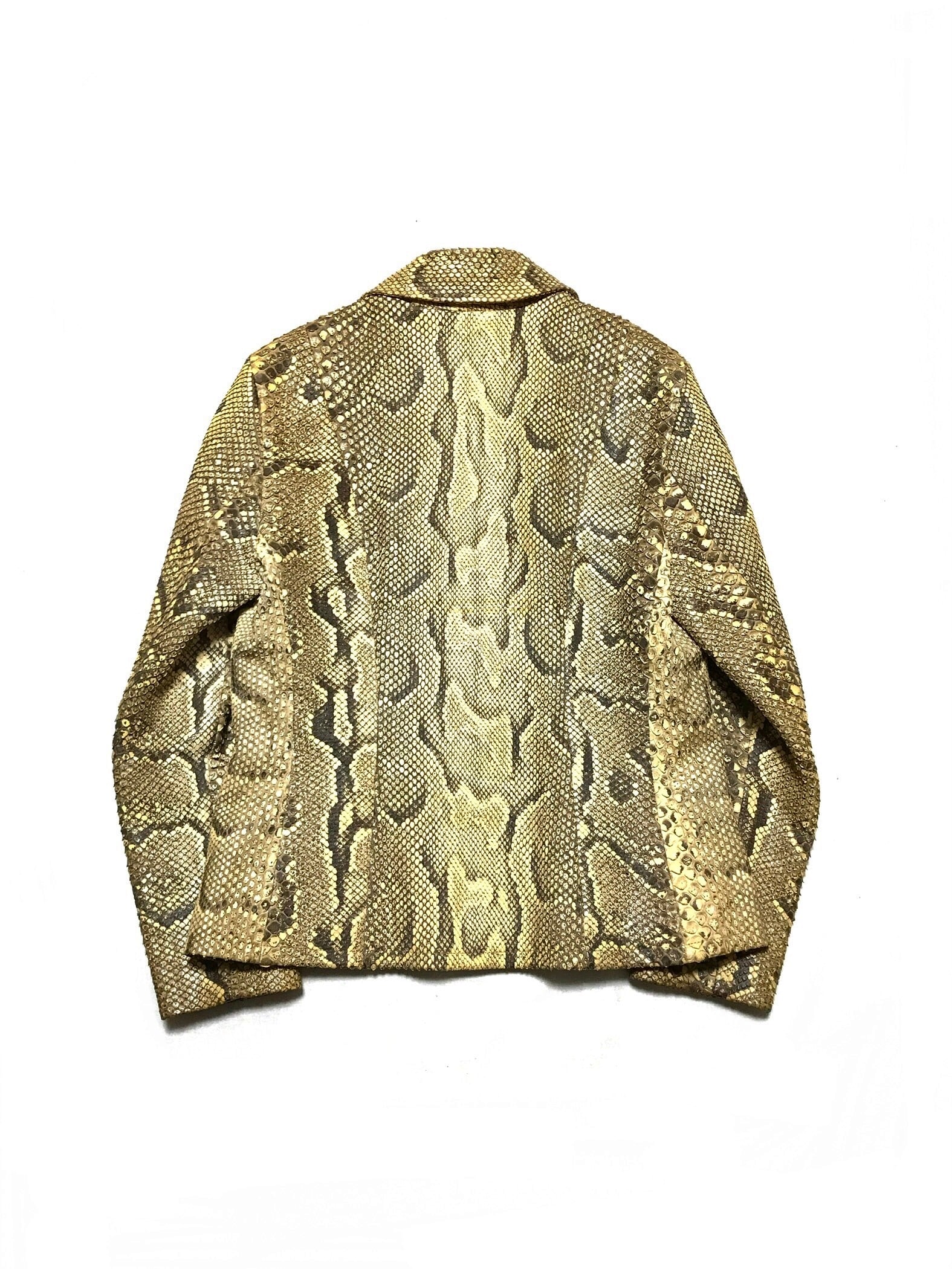 CARLA FALLERI Golden-Python Leather Zip Up JKT | ETRAK