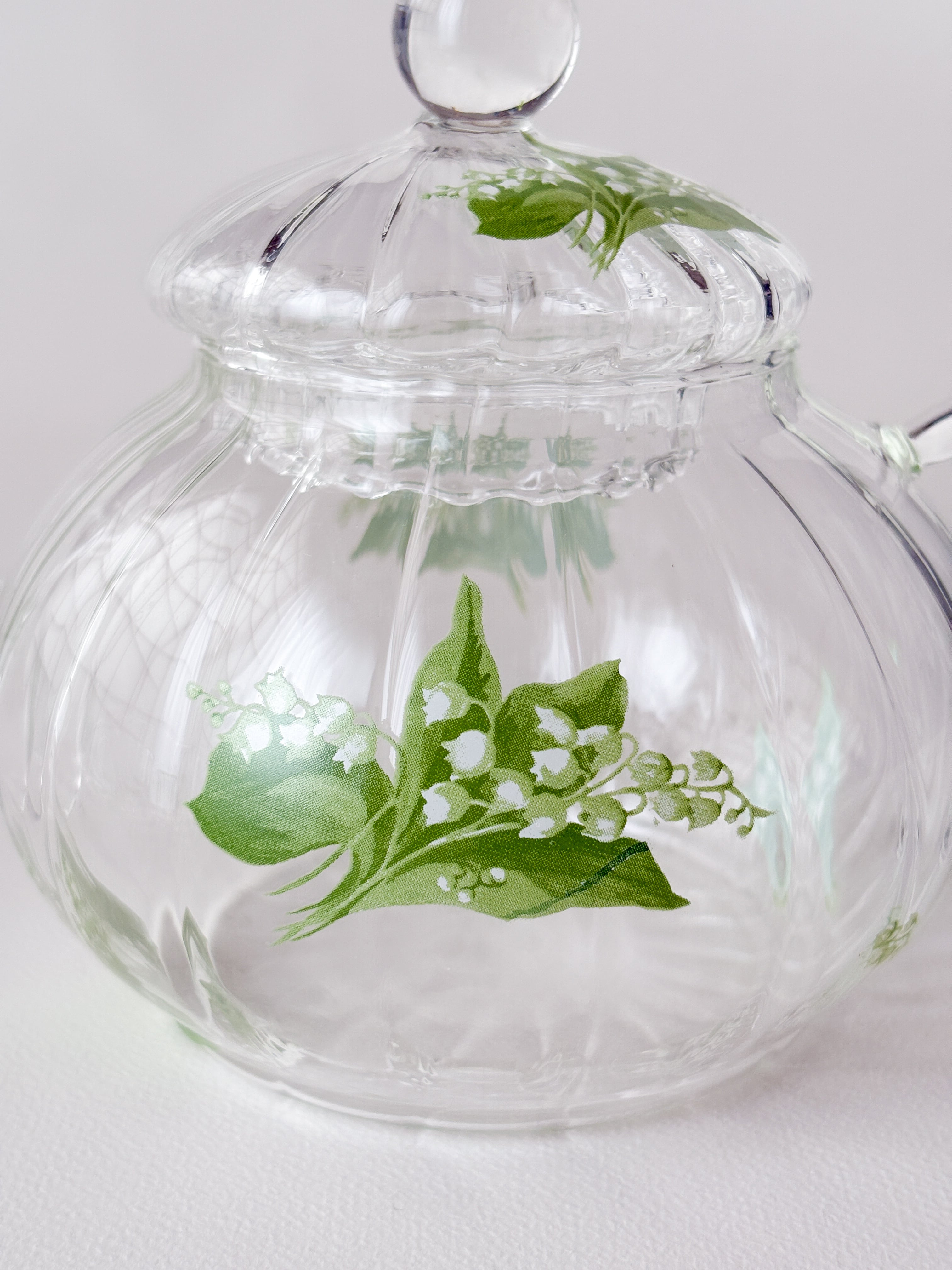 ギフト】鈴蘭のガラスティーポット＆カップソーサーセット 紅茶 お茶