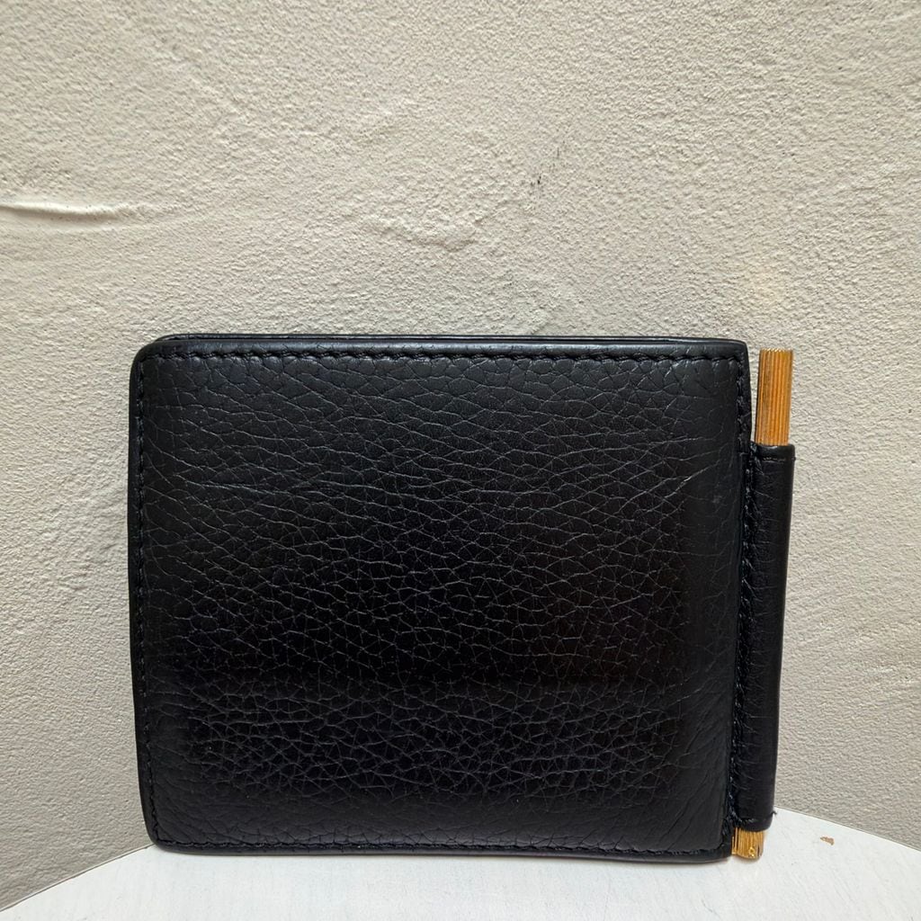 【美品】TOMFORD トムフォード マネークリップ TFロゴ ビルクリップ TOM FORD トムフォード Leather Money Clip マネークリップ ブラック