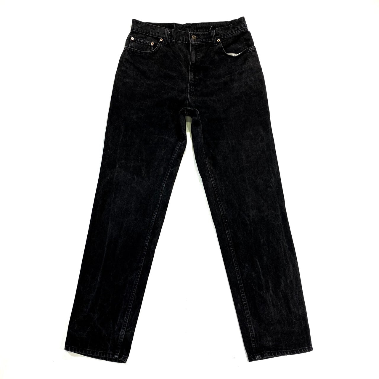 雰囲気 ペンキ加工 90年代 リーバイス Levi's 505 REGULAR FIT STRAIGHT LEG ブラックジーンズ テーパードデニムパンツ USA製 レディースL(w28) ヴィンテージ /taa000417