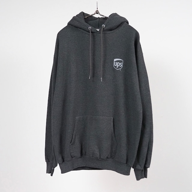 UPS Two Sided Gray Print Sweat Hoodie M 両面プリント スウェットフーディー