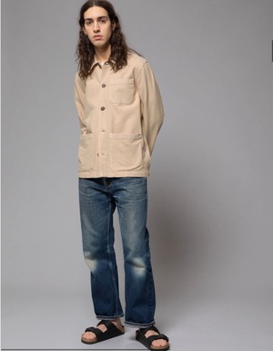 Nudie jeans 2022 ヌーディージーンズ SUMMER COLLECTION　Barney Worker Jacket Cream ジャケット