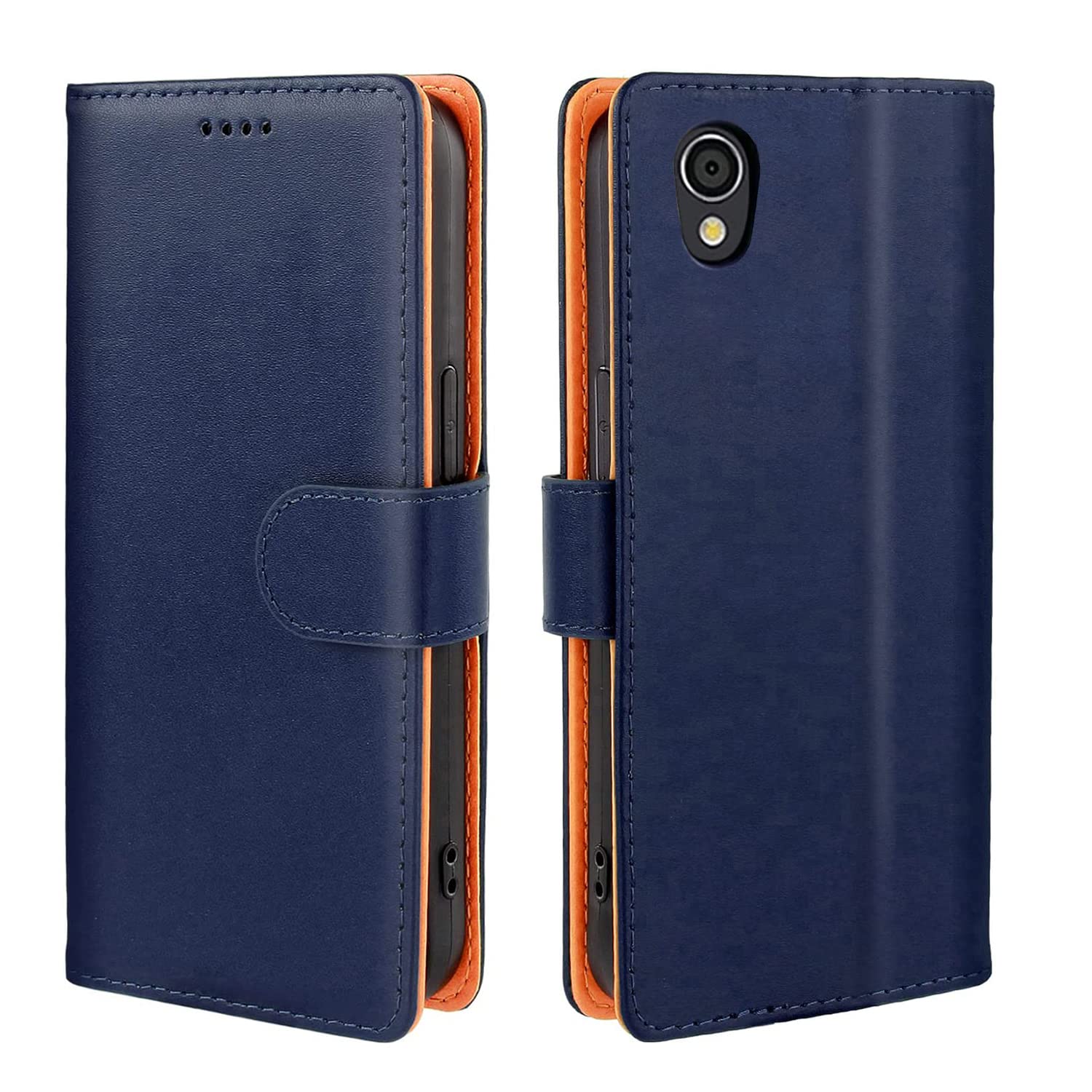 JDDLang AQUOS Sense2 ケース 手帳型 SHV43 手帳 Android One S5 携帯カバー(ブルー)
