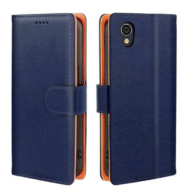 JDDLang AQUOS Sense2 ケース 手帳型 SHV43 手帳 Android One S5 携帯カバー(ブルー)