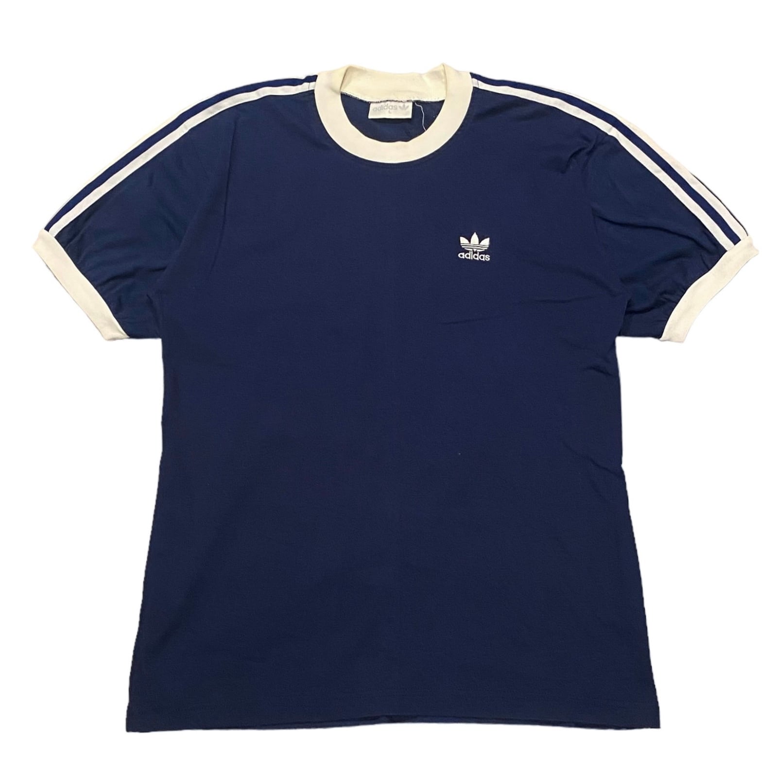 80’s adidas 3Line Ringer T-Shirt L / アディダス リンガーTシャツ 3ライン スポーツ 古着 ヴィンテージ