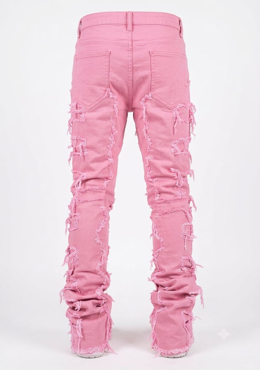 Stacked Flare Denim Pink | NEXSTARRIA