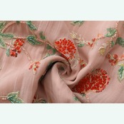 フラワーガーデンにいるような癒し：花柄刺繍チュールワンピース 《Y0201》