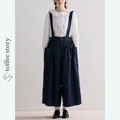 ふわっと広がる♪ワイドデニムサロペット P0081