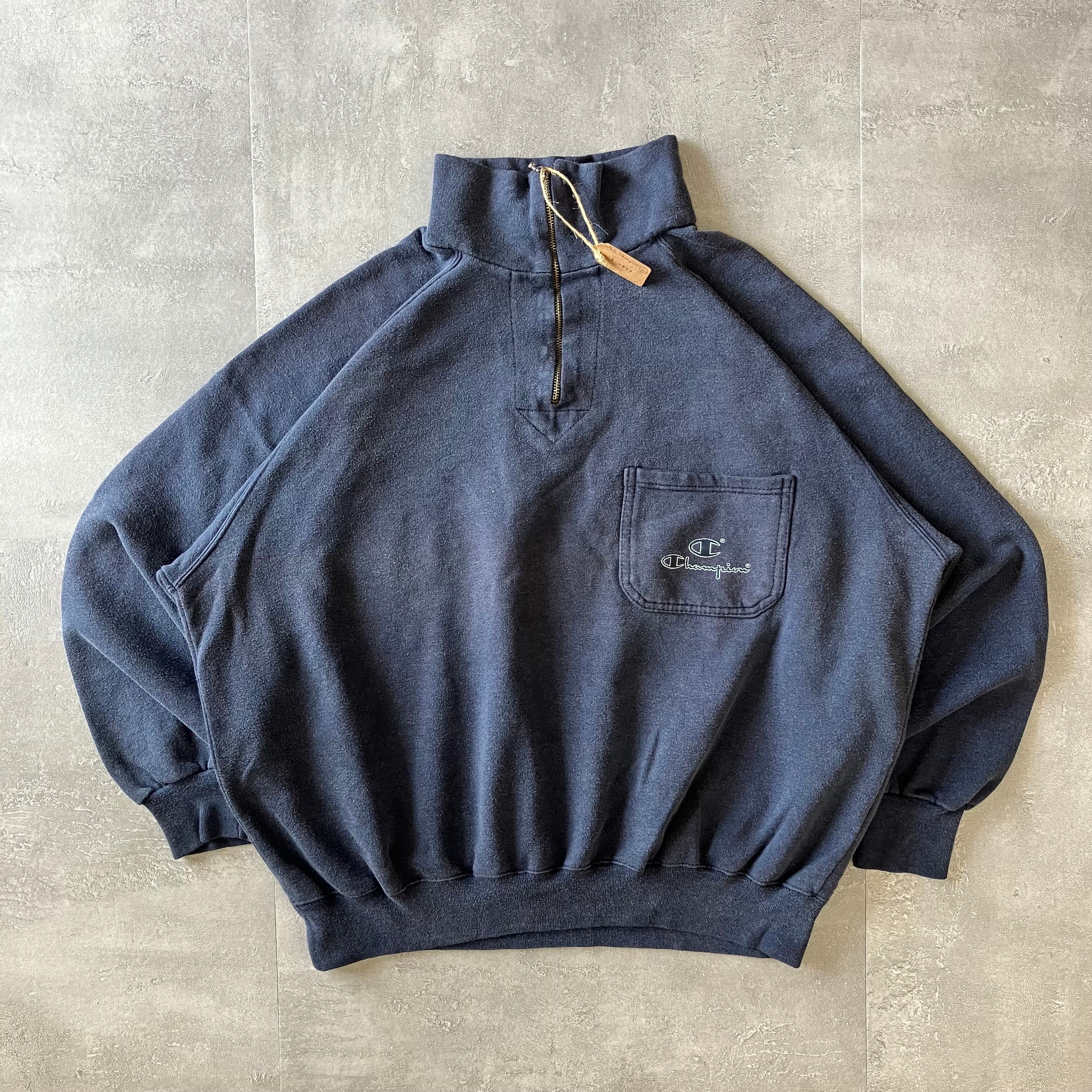 champion ~90s ハーフジップ スウェット ラグランスリーブ 胸ポケ L No.1919