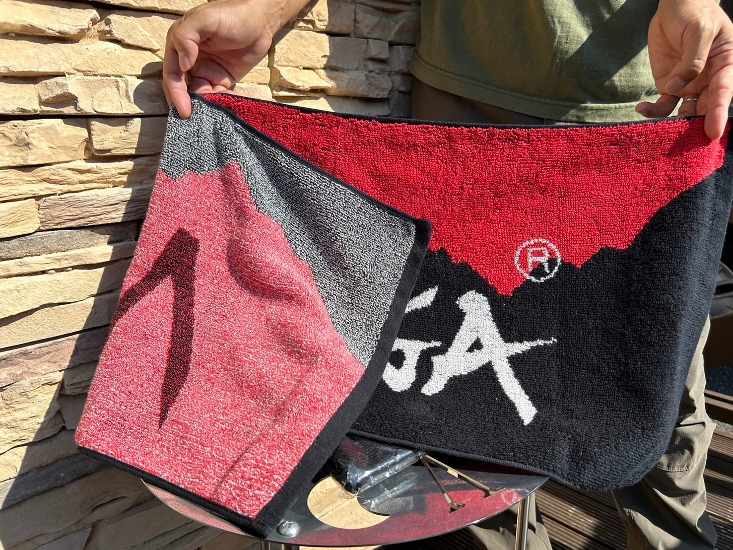 NANGAナンガ】LOGO FACE TOWEL ナンガロゴフェイスタオル カラー： RED