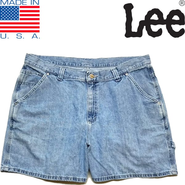 1点物◇USA製リーLeeデニムショートパンツXLペインタージーンズ古着