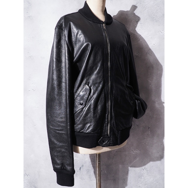 ” DOLCE&GABBANA ” Black single riders lamb leather jacket (made in Italy)