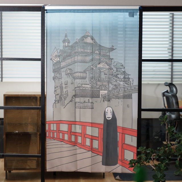 千と千尋の神隠し　のれん　85×150cm　湯屋とカオナシ（0698）