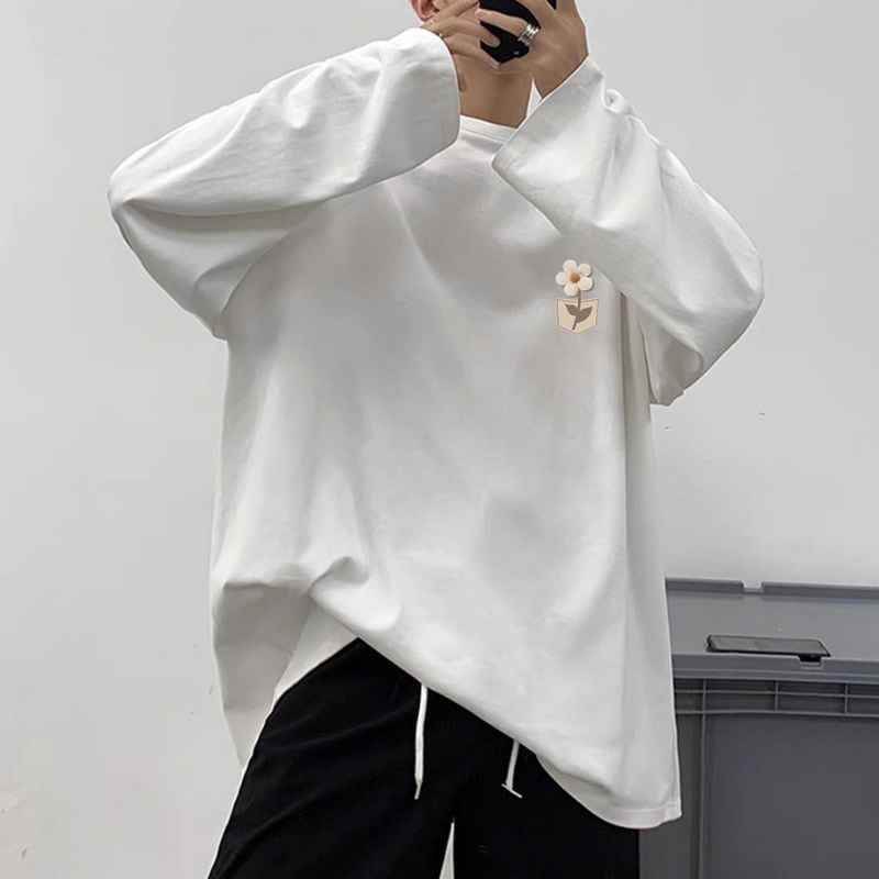 花柄ロゴ長袖Tシャツ C10437