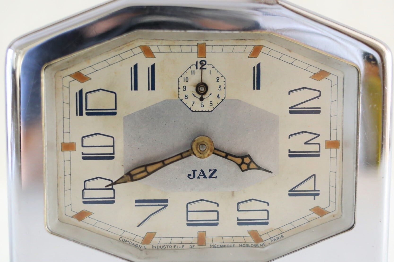 フランスアンティーク　JAZ 目覚まし時計　トラベルクロック　ゼンマイ式　アメリ フランスアンティーク JAZ 目覚まし時計 トラベルクロック ゼンマイ式
