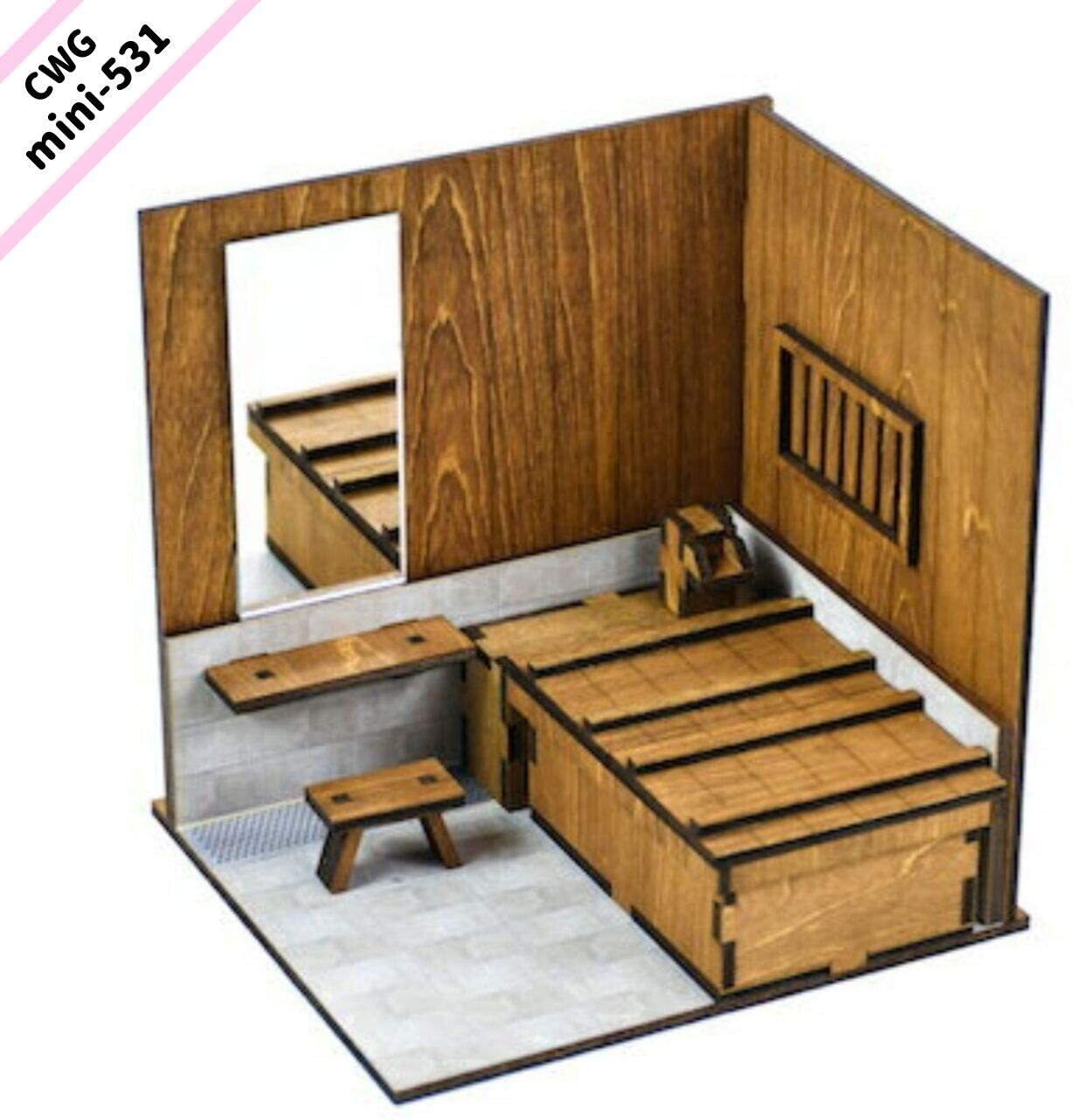 1/10スケール ドールハウス ミニチュア 【L型・旅館のお風呂 | kkcompany