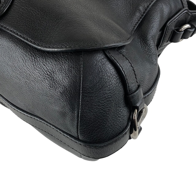 CELINE セリーヌ トリオンフ ハンドバッグ ショルダーバッグ 2way ブラック プレートロゴ レザー vintage ヴィンテージ オールド 4xt5x6