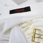 社交ダンス 衣装 Chacott チャコット スカート レッスンウェア ホワイト系 白 無地 シンプル 練習 レッスン スリット 明るい 上品 ダンス衣装 イベント ステージ パーティー ダンスパーティー