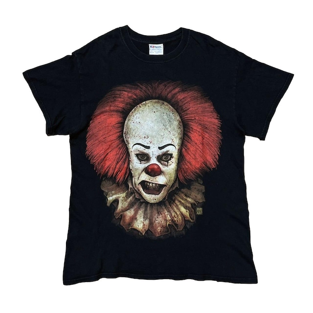 IT MOVIES PIERROT FACE PRINT TEE HANES LARGE