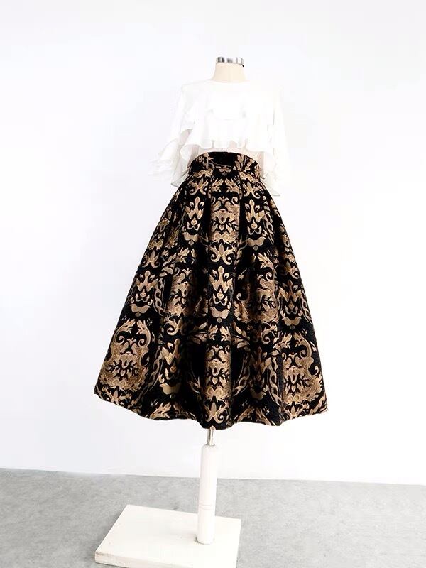 15日処分！最終お値下げ⭐︎未使用 トリプルフォーチュン 金魚柄スカート S〜2XL】スカート ボトムス メッシュ XL XXL フレア ガーリー 可愛い