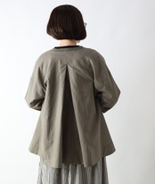 CUORE STORE/コットンリネン リブ7分袖ジャケット