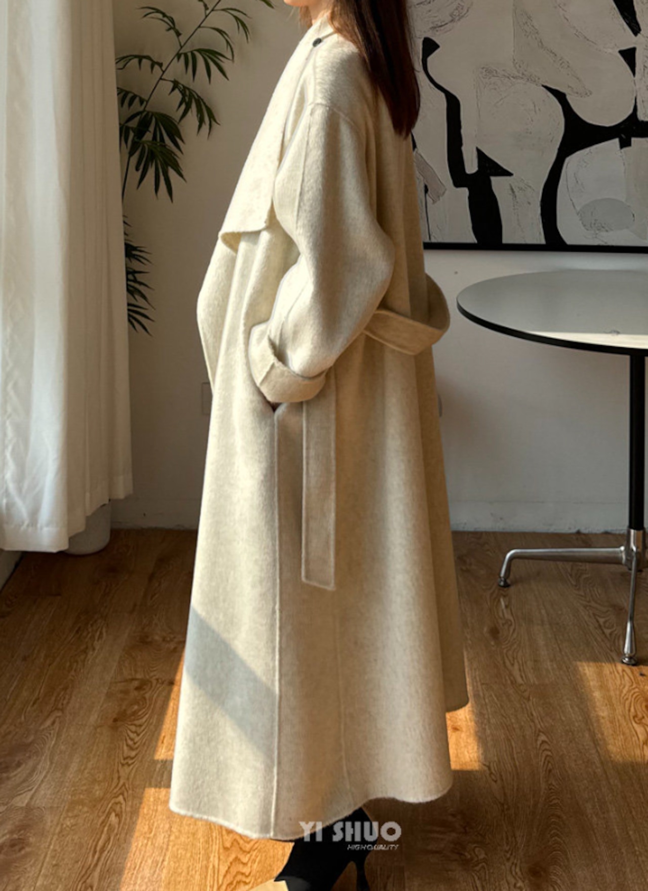 ダブルフェイスウールロングコート