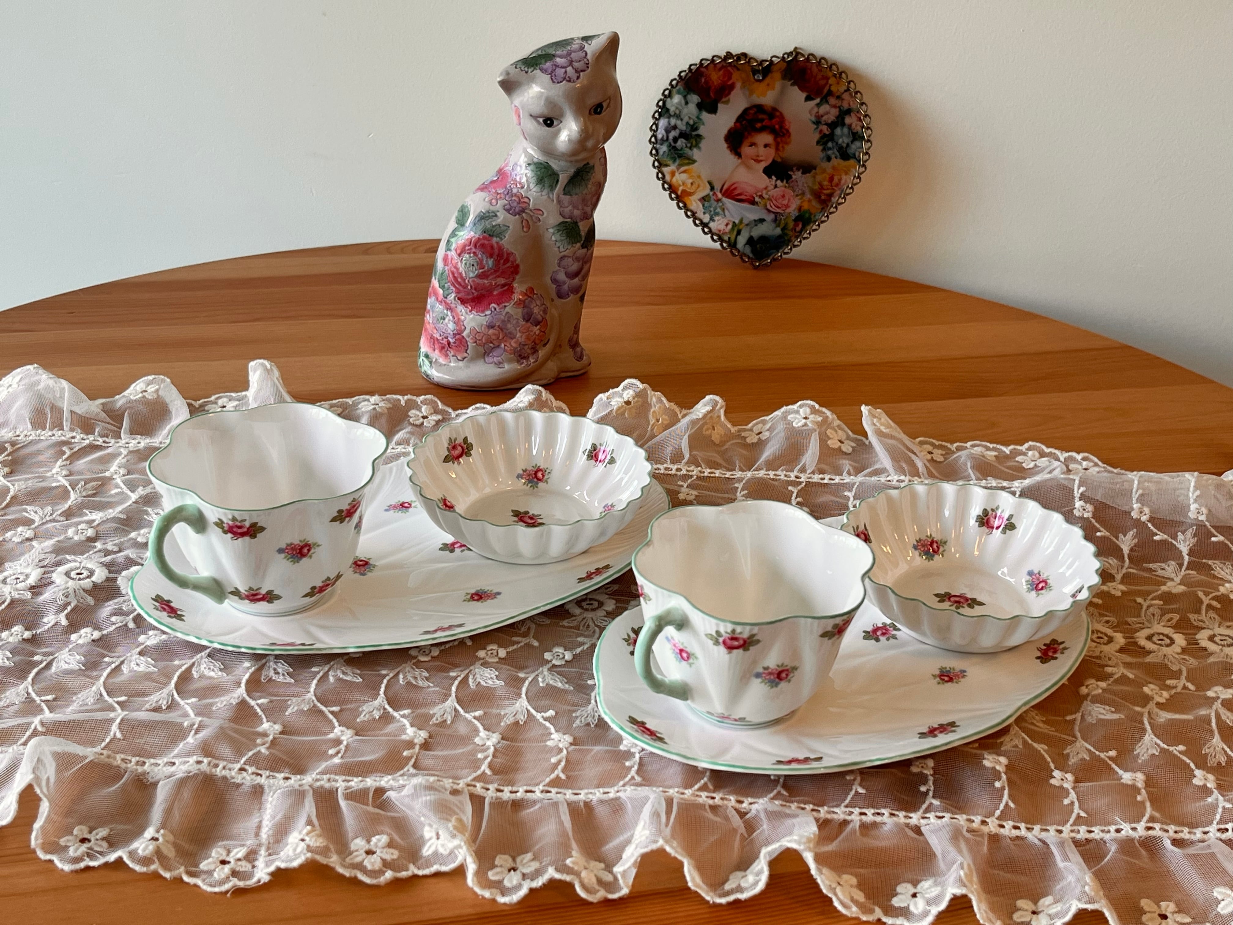 シェリー テニスセット＋小皿 デインティシェイプ ローズバッド