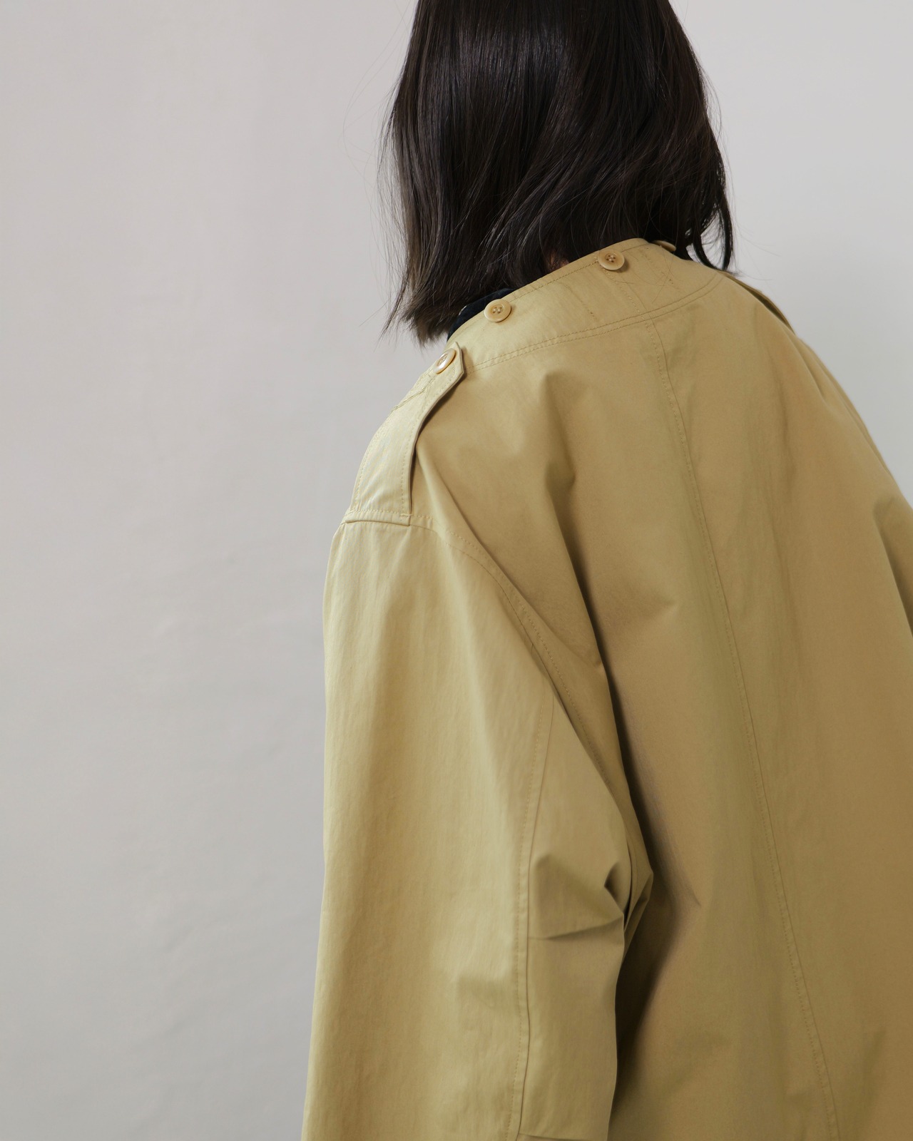 i’m here - Haoli Military Jacket :Beige |フードストールドッキング/2WAY/ウェザークロス 入荷予定:2026.01.17(各色 M 1点)