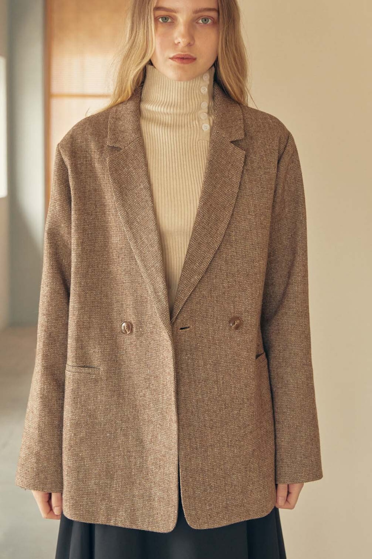 DU240717 check layered jacket【Re Stock】 | dium