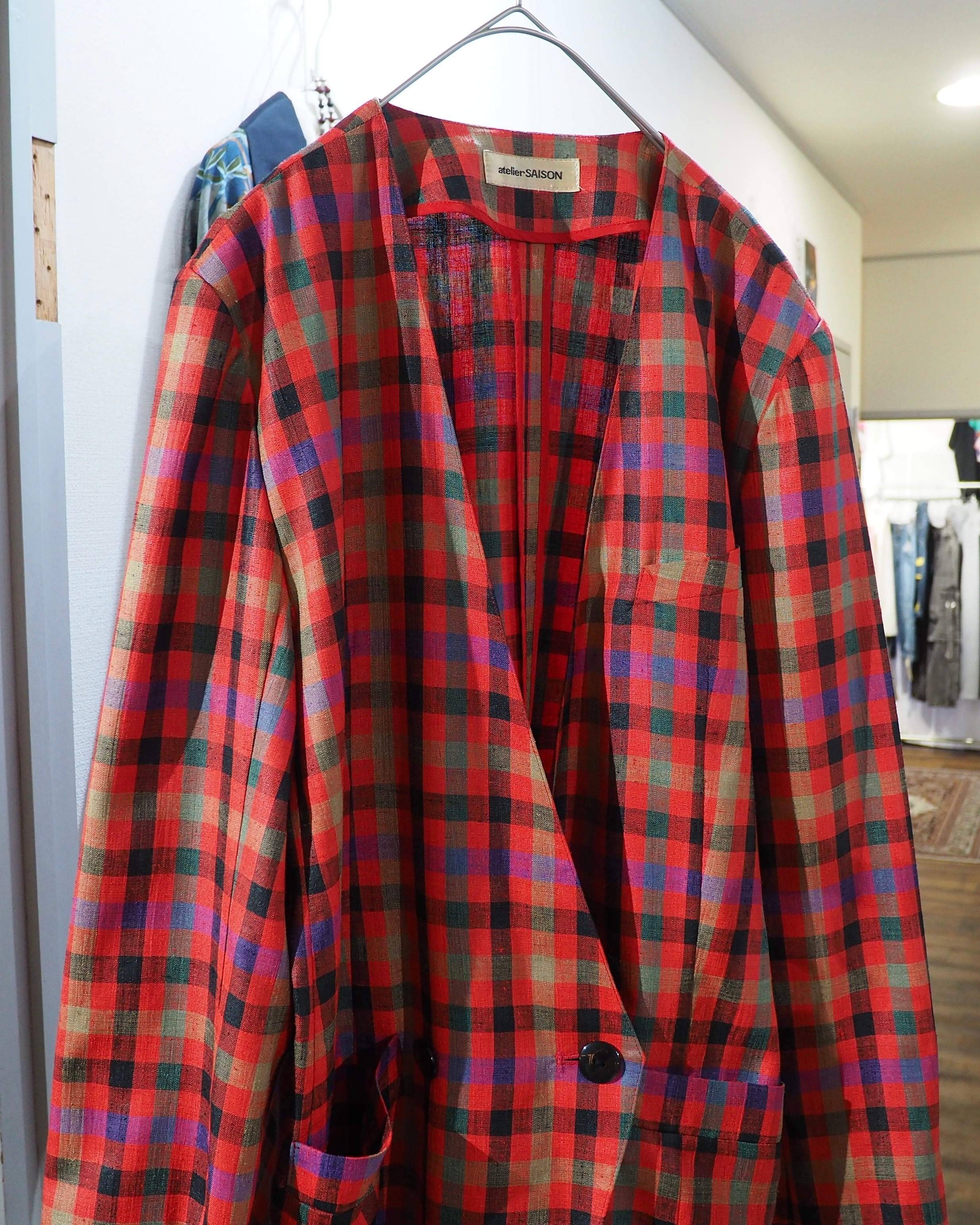 1980s " atelier SAISON " vintage No collar Easy jacket