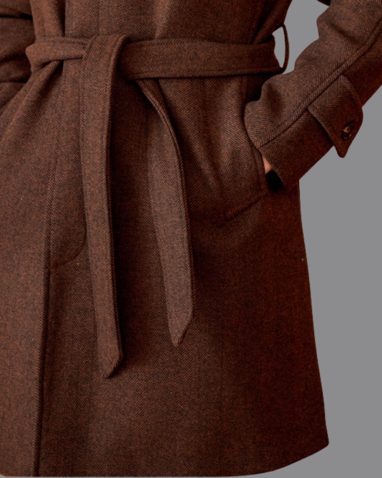 ウールブレンド バルマカーンコート（ベルト付き）