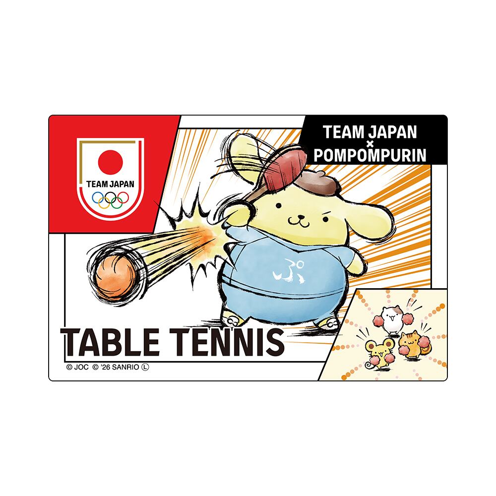 TEAM JAPAN×ポムポムプリン ステッカー 卓球