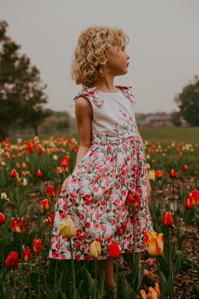 【Pomme cannelle 】ALMA dress-floral fuschia