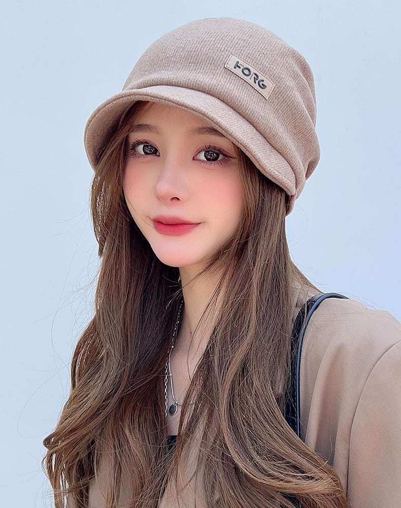 帽子 ニットキャップ つば キャスケットニット帽 伸縮 カジュアル 大人