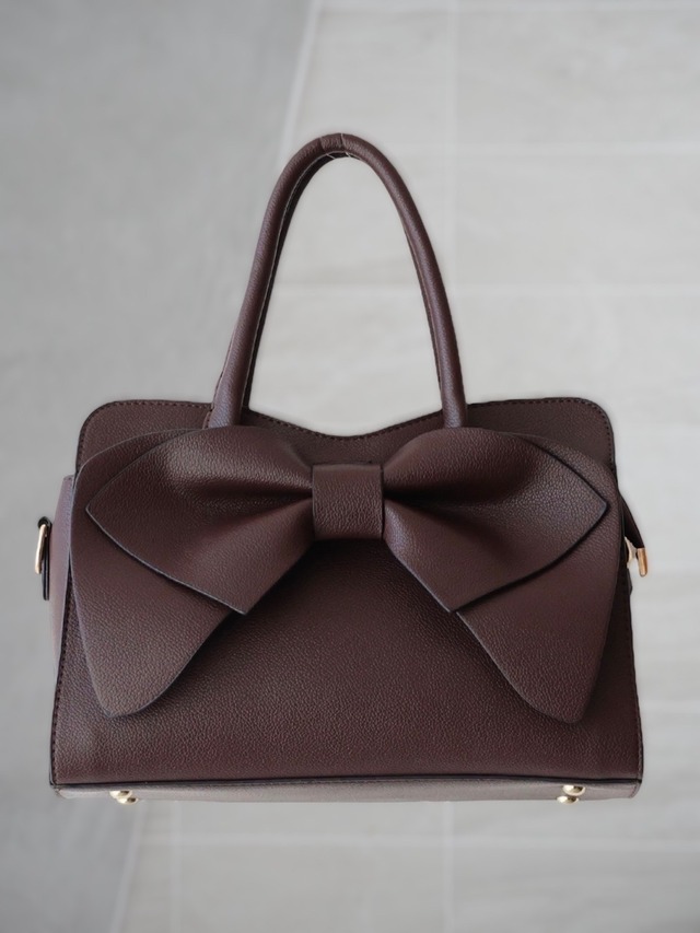 フェイクレザーリボンバッグ