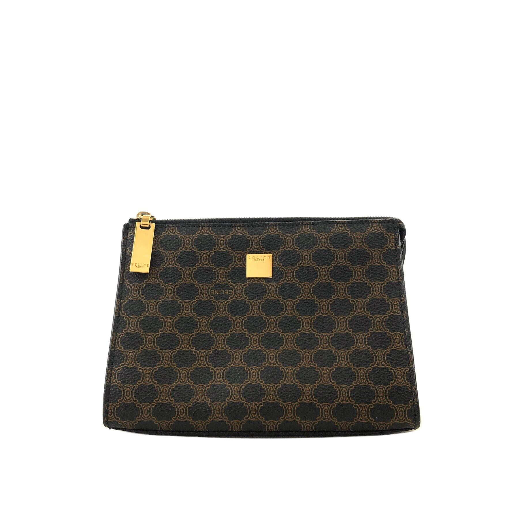 CELINE セリーヌ マカダム ブランドロゴ ポーチ ブラック vintage 