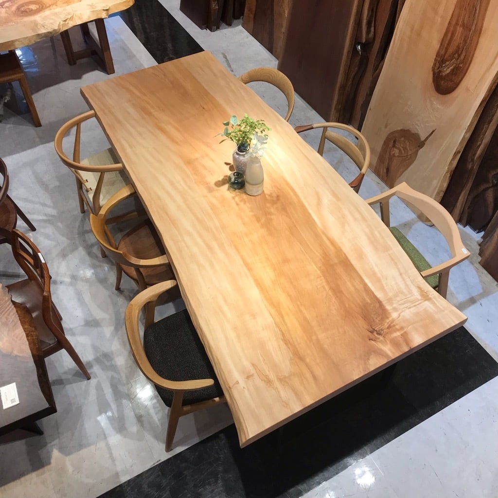 栃(トチ)_2400×890-1000-1100×55_横浜元店_テーブル天板/一枚板 252631 t001