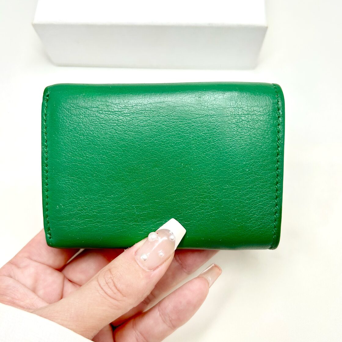 バレンシアガ 財布 三つ折り ペーパーミニウォレット 緑 グリーン 【箱 
