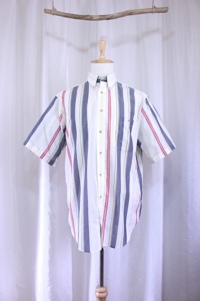 stripe half sleeve shirt