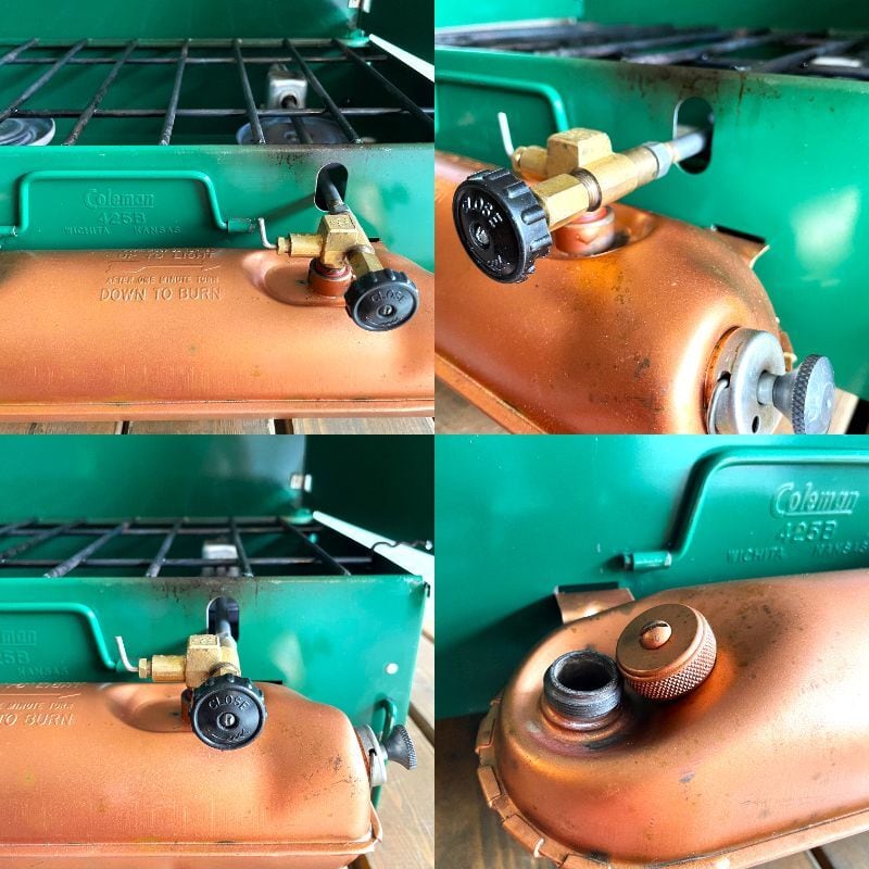 希少コッパータンク　キャンプ　アウトドアColeman ツーバーナー　425B 希少コッパータンク キャンプ アウトドアColeman ツーバーナー