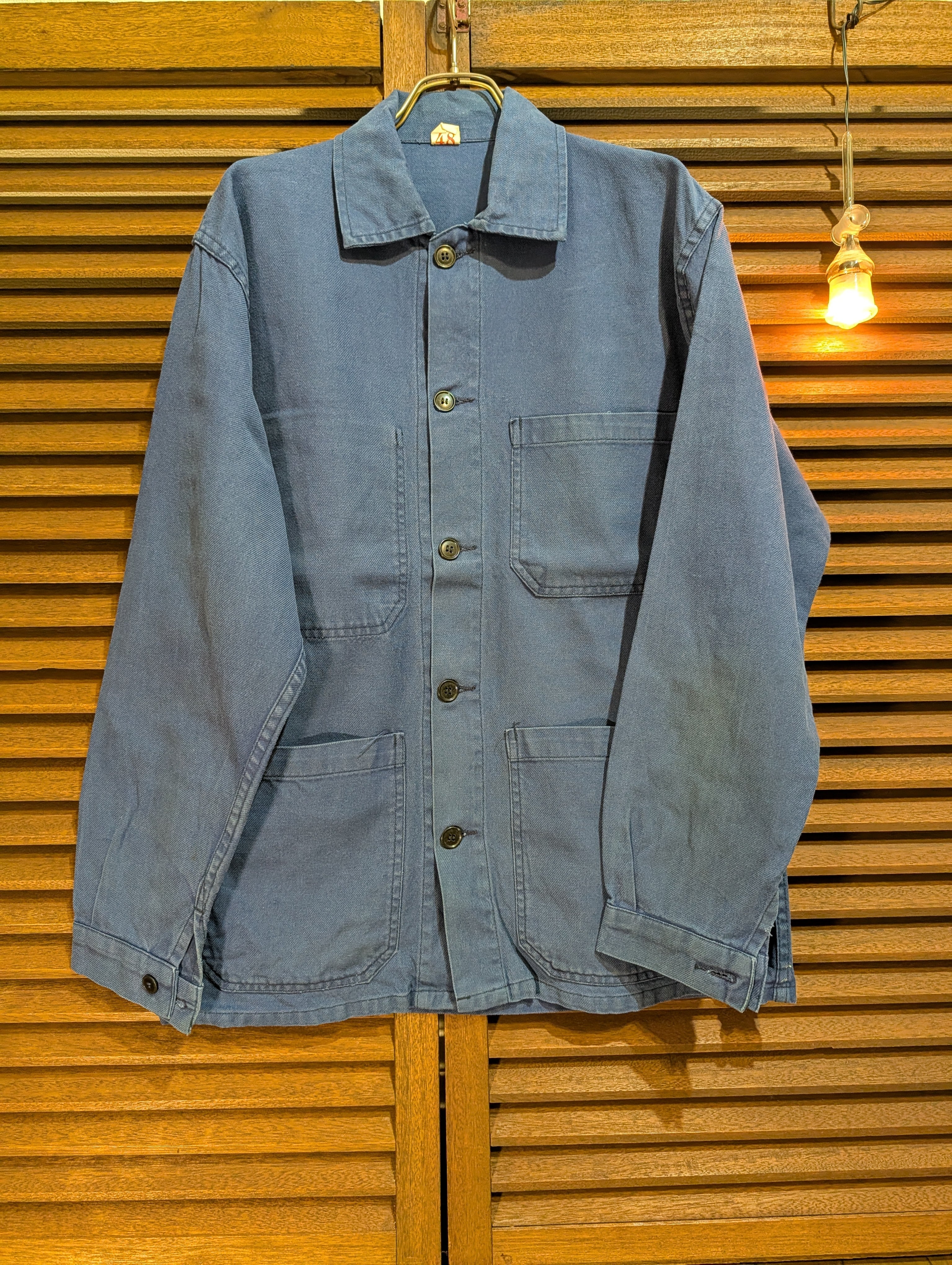 70s Euro Cotton Twill Work Jacket Faded 48