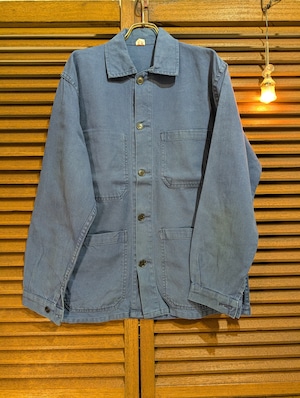 70s Euro Cotton Twill Work Jacket Faded 48