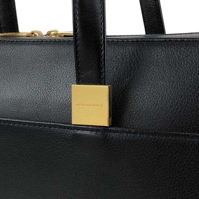 BURBERRY バーバリー トートバッグ ブラック ロゴ レザー vintage ヴィンテージ オールド y6x2fb