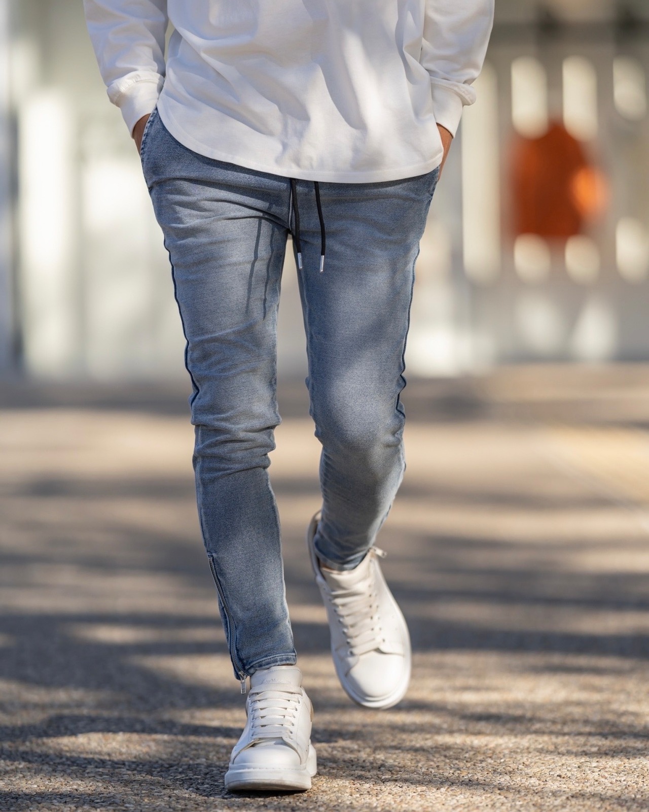 Tight Fit Jog Denim Pants［2330amy-8］ | AMUY TRYSBAY