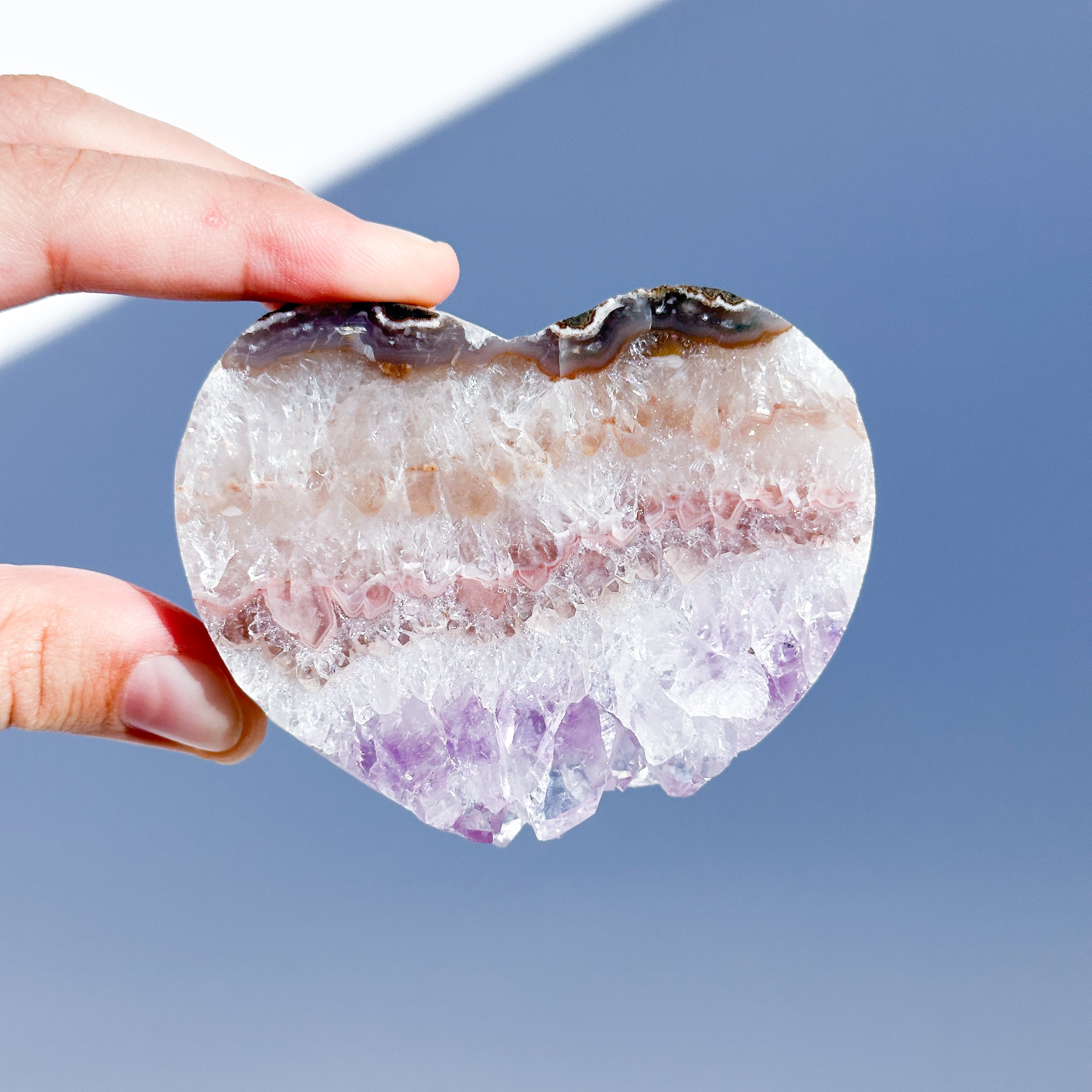 アゲート×アメジスト ハート51◇ Agate× Amethyst ◇天然石・鉱物