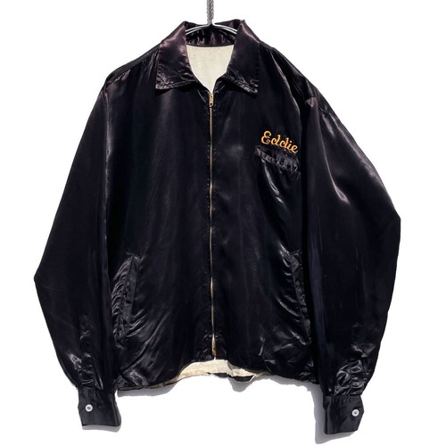 [USS YTM-369] Vintage Rayon Satin Souvenir Jacket [1970s-] Vintage Souvenir Satin Jacket