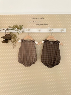 送料無料【ご予約】romy check suit /monbebe