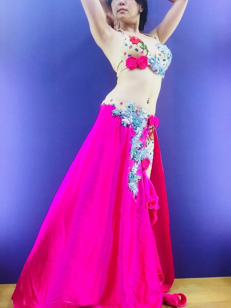 エジプト製 ベリーダンス衣装 ピンク薔薇 | shamirajapan
