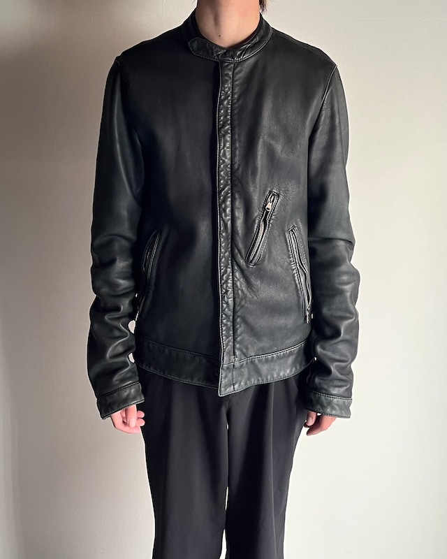 【DOLCE&GABBANA】lamb leather single riders jacket