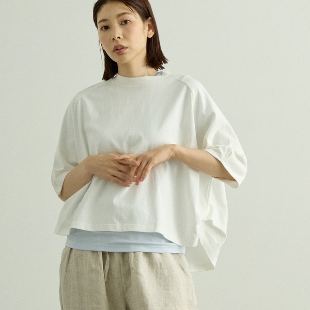 USAコットン天竺 サイドタック Tee｜6分袖